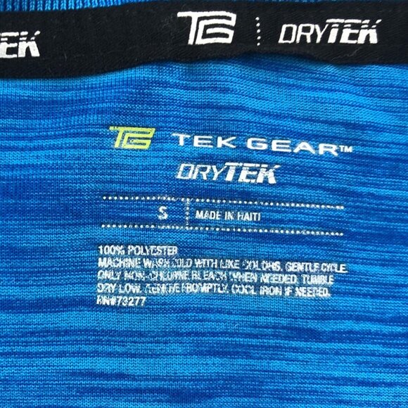 Tek Gear Mens Activewear Top Small Short Sleev DryTek Blue Athletic T-Shirt - Picture 3 of 9
